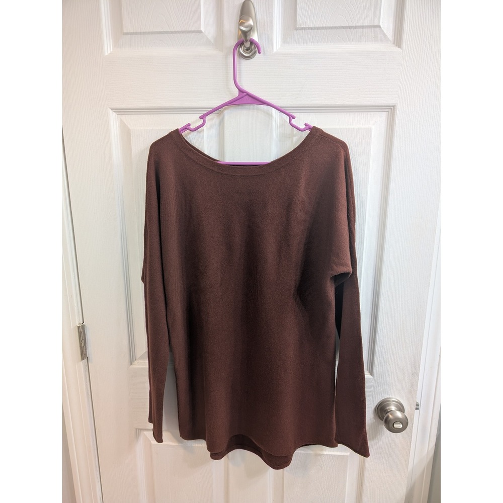 Vince Wool Cashmere Sweater Womens  Brown Boat Neck Long‎ Sleeve Knit - Size S